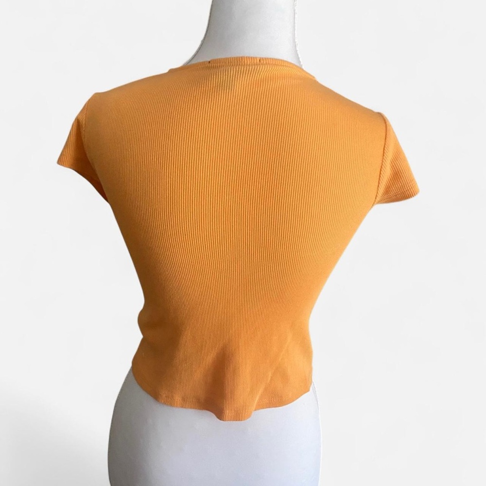 Orange Ribbed Crop Top - Picture 4 of 7